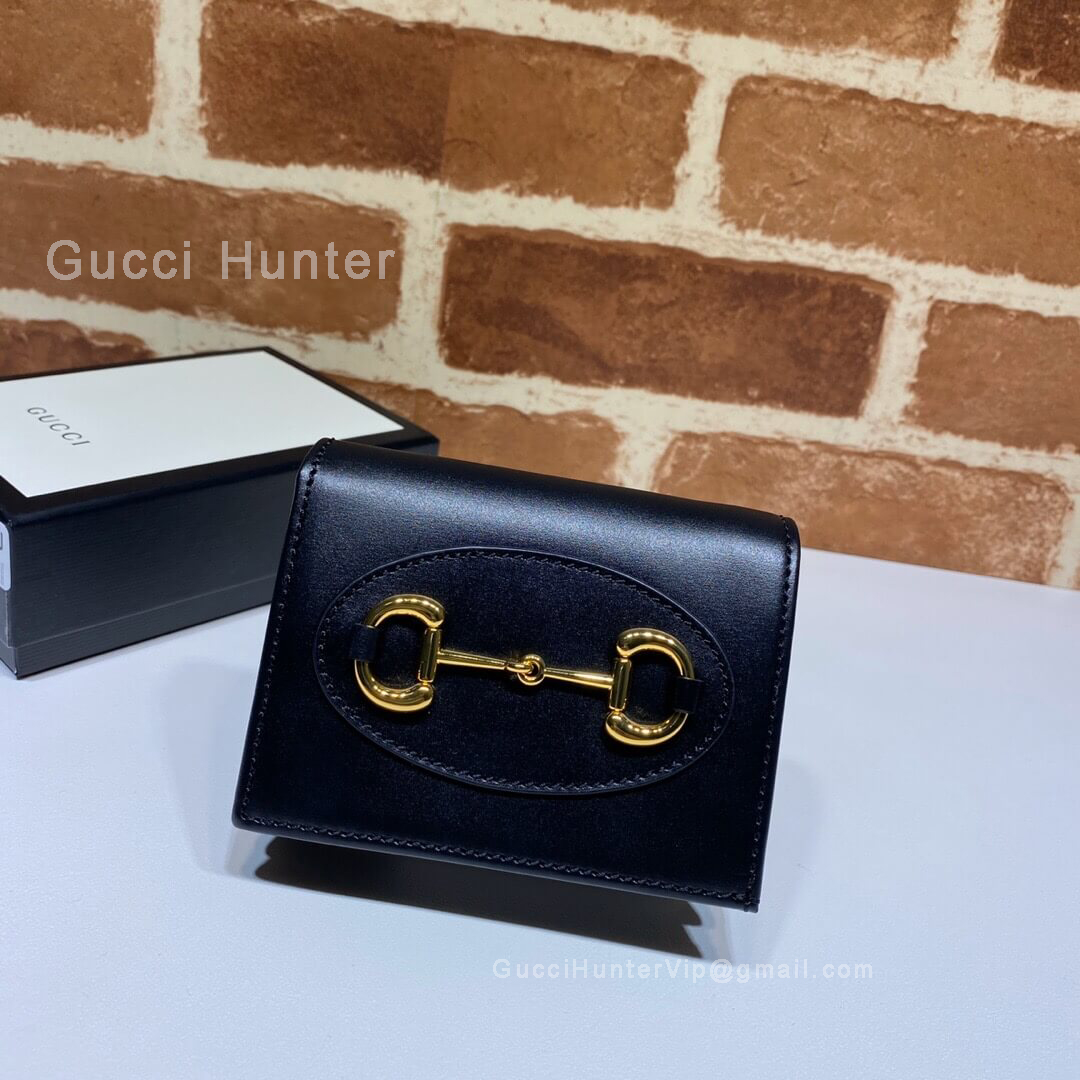 Gucci Horsebit 1955 Card Case Wallet Black 621887